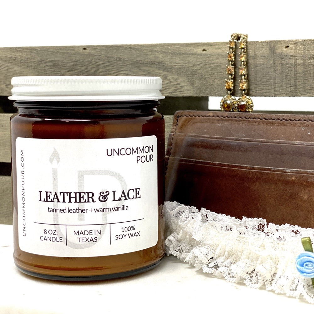 Leather and Lace Vanilla Leather Soy Candle